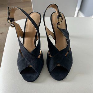 Michael Kors, size 8 1/2 Navy Suede High Heels